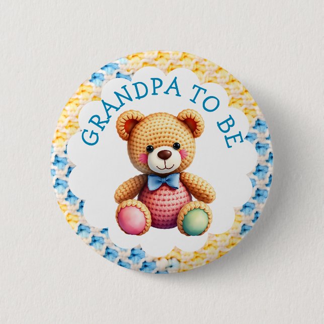 Stuffed Animals  | Grandpa to Be Baby Shower 2 Inch Round Button (Front)