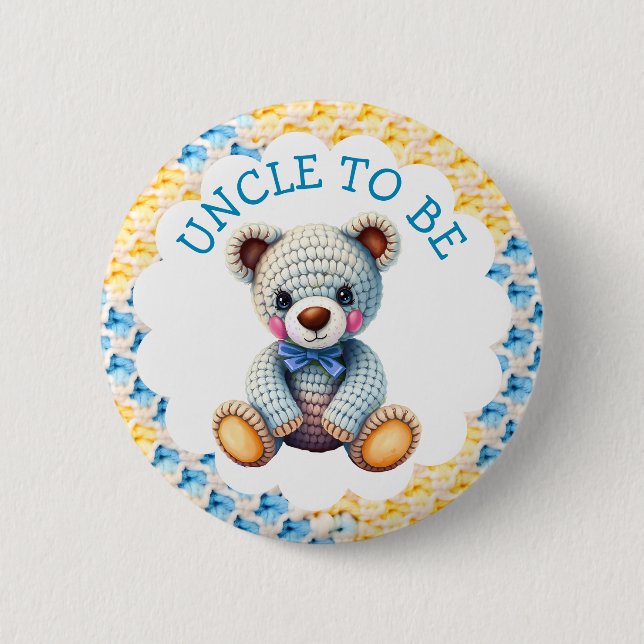 Stuffed Animals  | Uncle to Be Baby Shower 2 Inch Round Button (Front)
