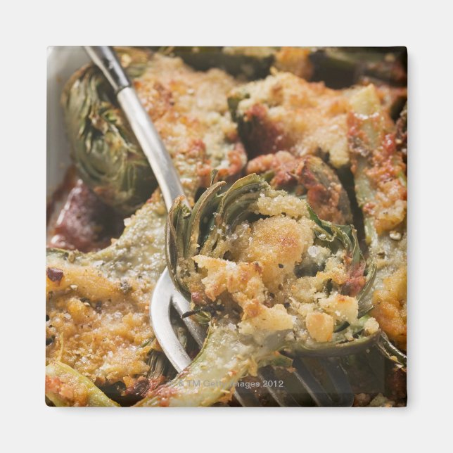 Stuffed artichokes with gratin topping magnet (Front)