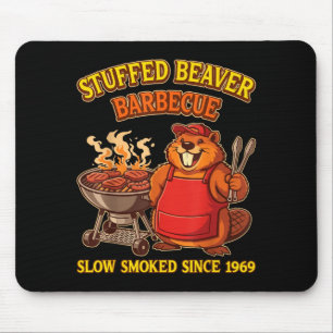 Stuffed Beaver Funny Humour Pun Innuendo Joke Gag Mouse Pad