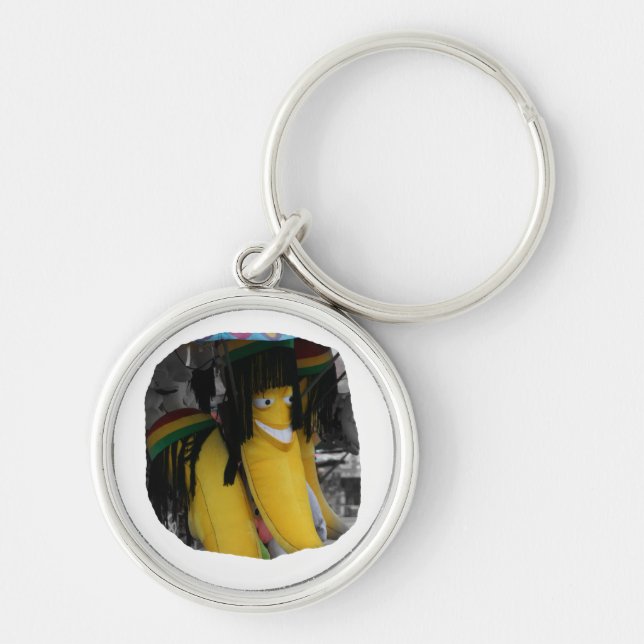 Stuffed rasta banana at fairgrounds keychain (Front)