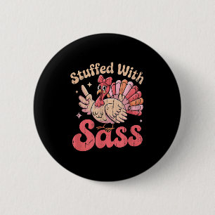 Stuffed With S, Turkey Kids, Funny Pink Coquette B 2 Inch Round Button