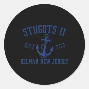 Stugots Belmar Nj Rope Retro Sarcastic Funny Boati Classic Round Sticker