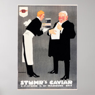 STUHR'S CAVIAR Food Advertisement Ludwig Hohlwein Poster