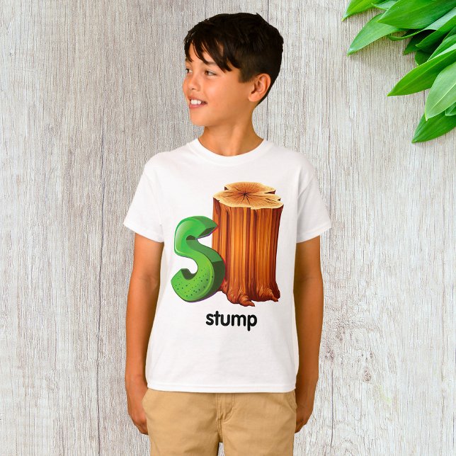 Stump Alphabet Letter S Fun Tree Stump Art  T-Shirt (Creator Uploaded)