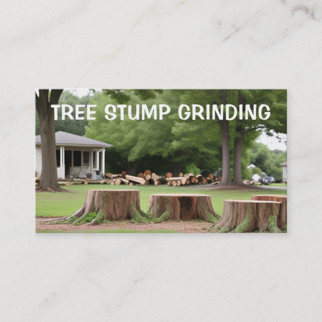 Stump Grinding and Removal Business Card (Front)