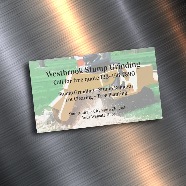 Stump Grinding And Tree Removal  Magnetic Business Card (Creator Uploaded)