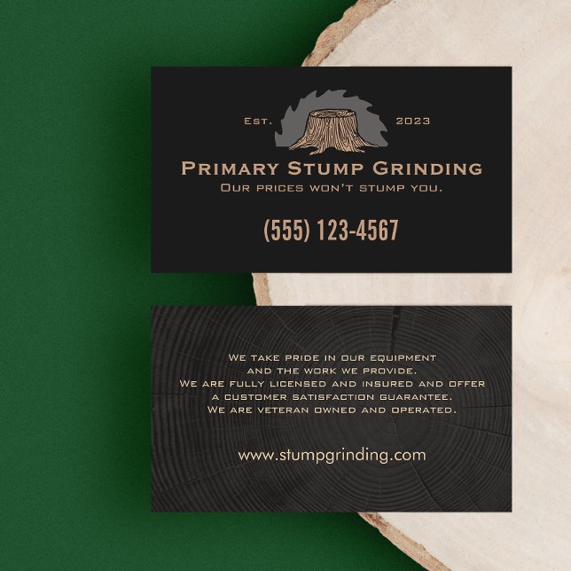 Stump Grinding Saw - Tree Stump Business Card (Creator Uploaded)