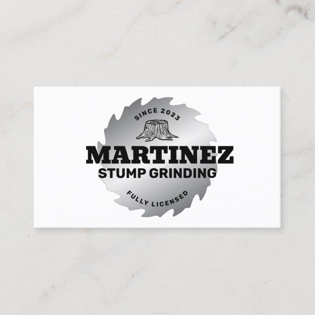   Stump Grinding | Tree Service & Removal Business Card (Front)