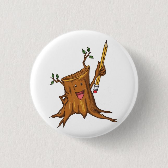 Stumpy Button (small) White (Front)