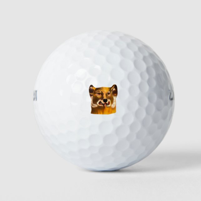 Stunned feline mask golf balls (Front)