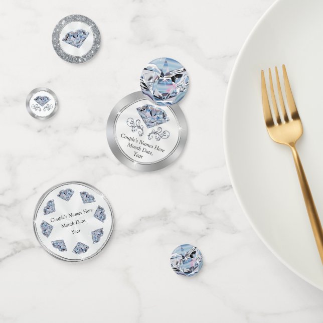 Stunning 2 Sided Personalize Diamond Confetti Bulk (Group)