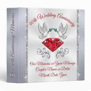 Stunning 40th Wedding Anniversary Photo Album Binder