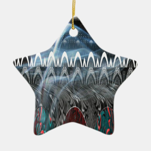 Stunning Abstract Art Print Ceramic Ornament (Front)