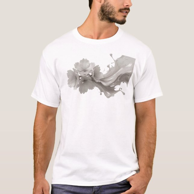 Stunning ABSTRACT FLOWER Custom Creation T-Shirt (Front)