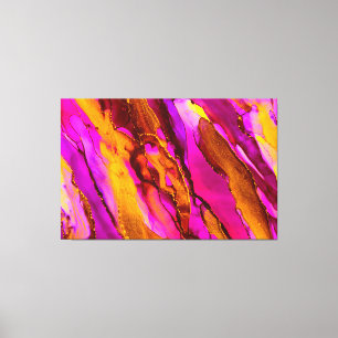 Stunning Alcohol Ink 3-Panel Wrapped Canvas Print