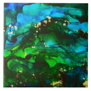 Stunning Alcohol Ink Painting Tile