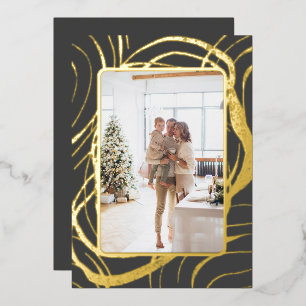 Stunning and Sophisticated Photo Christmas Foil Holiday Card