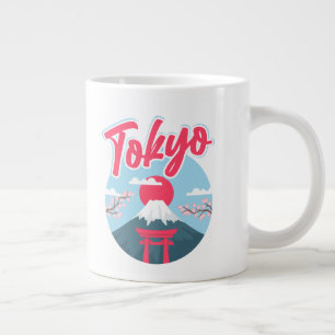 Stunning and Stylish Tokyo Typography Design Large Coffee Mug