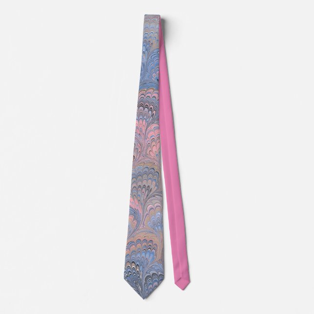 Stunning Antique Marbled Paper Tie (Front)