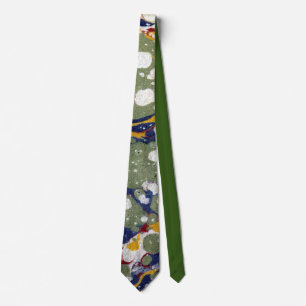 Stunning Antique Marbled Paper Tie