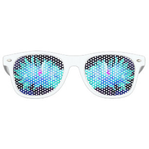 Stunning Aqua Blue and Green Cactus Dahlia Retro Sunglasses