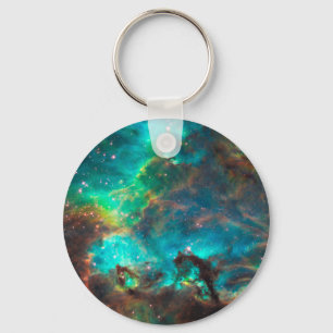 Stunning Aqua Star Cluster Keychain