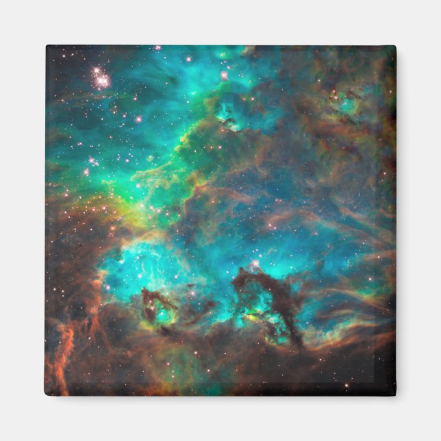 Stunning Aqua Star Cluster Magnet (Front)