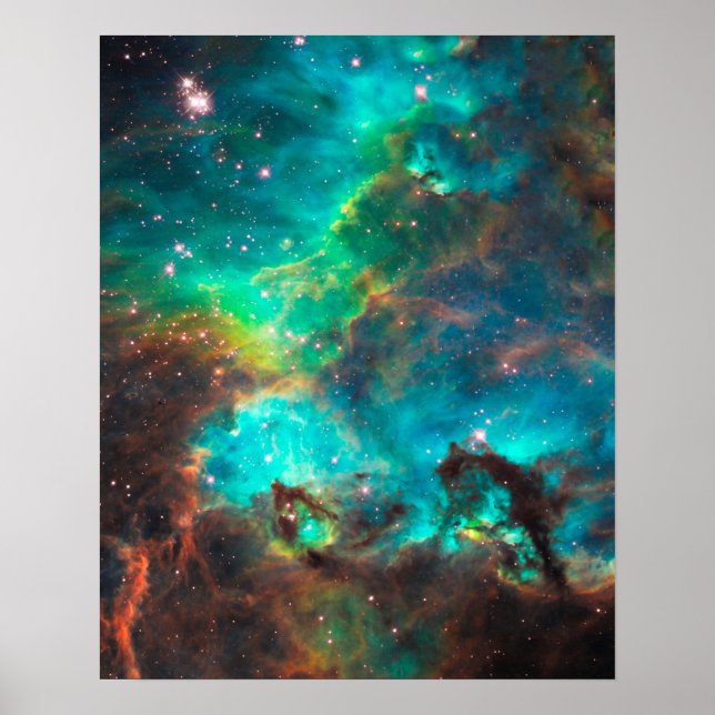 Stunning Aqua Star Cluster Poster (Front)