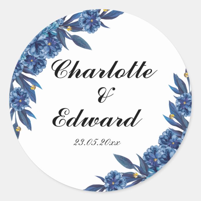 Stunning Array of Floral Wedding  Classic Round Sticker (Front)