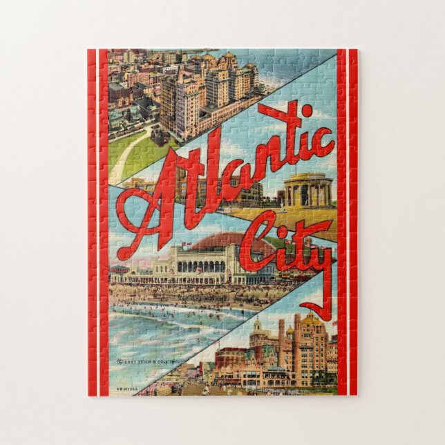 Stunning Atlantic City Postcard Jigsaw Puzzle (Vertical)