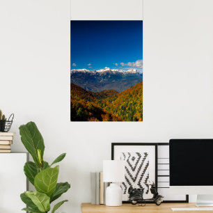 Stunning autumn scenery view on mountain Triglav Poster