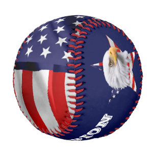 Stunning Bald Eagle, The American Flag, Star Baseball