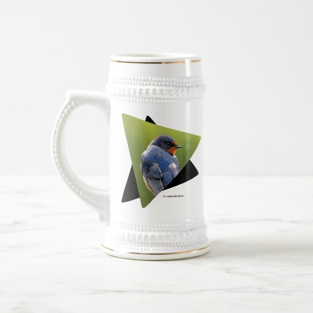 Stunning Barn Swallow on a Branch Beer Stein (Left)