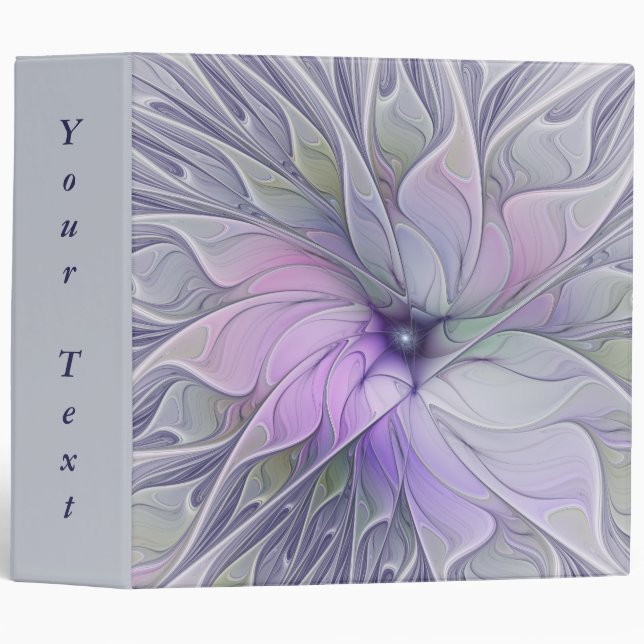 Stunning Beauty Abstract Fractal Art Flower Text Binder (Front/Spine)
