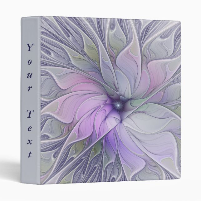 Stunning Beauty Abstract Fractal Art Flower Text Binder (Front/Spine)