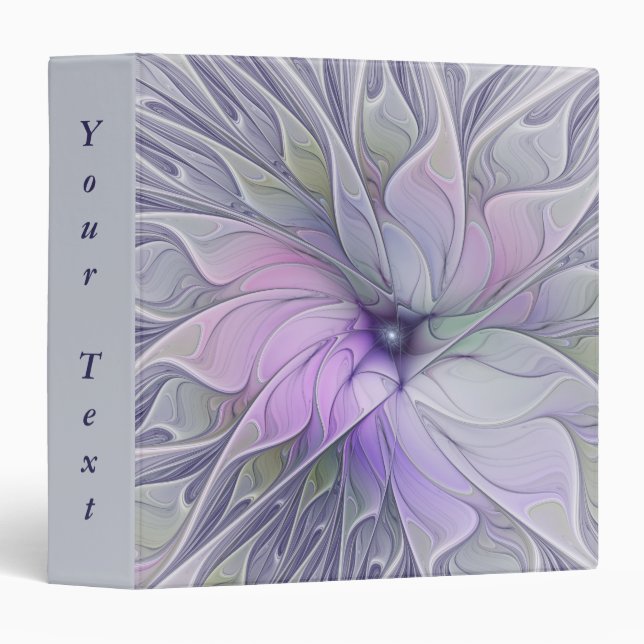 Stunning Beauty Abstract Fractal Art Flower Text Binder (Front/Spine)
