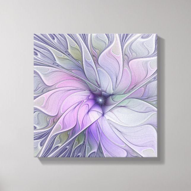 Stunning Beauty Modern Abstract Fractal Art Flower Canvas Print (Front)