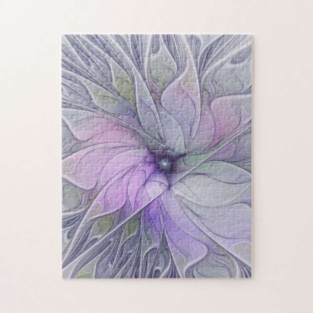 Stunning Beauty Modern Abstract Fractal Art Flower Jigsaw Puzzle (Vertical)