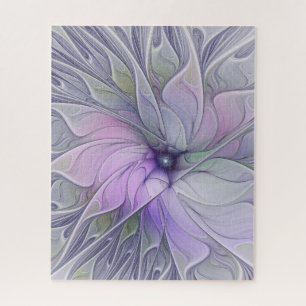 Stunning Beauty Modern Abstract Fractal Art Flower Jigsaw Puzzle