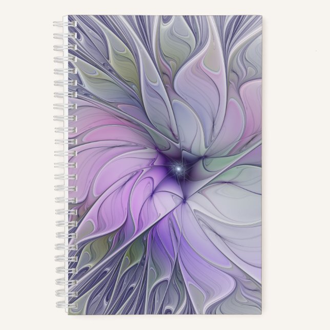 Stunning Beauty Modern Abstract Fractal Art Flower Notebook (Front)