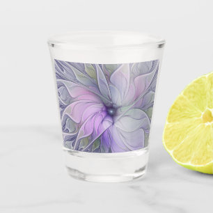Stunning Beauty Modern Abstract Fractal Art Flower Shot Glass
