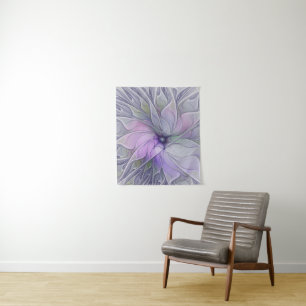 Stunning Beauty Modern Abstract Fractal Art Flower Tapestry