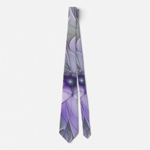 Stunning Beauty Modern Abstract Fractal Art Flower Tie