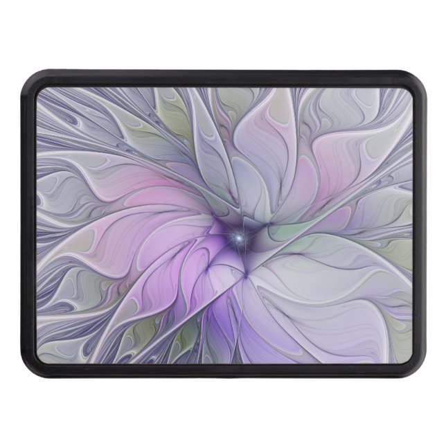 Stunning Beauty Modern Abstract Fractal Art Flower Trailer Hitch Cover (Front)