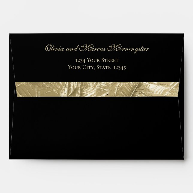 Stunning Black and Gold Faux Foil Envelope (Back (Top Flap))