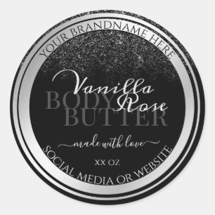 Stunning Black and Silver Product Packaging Labels
