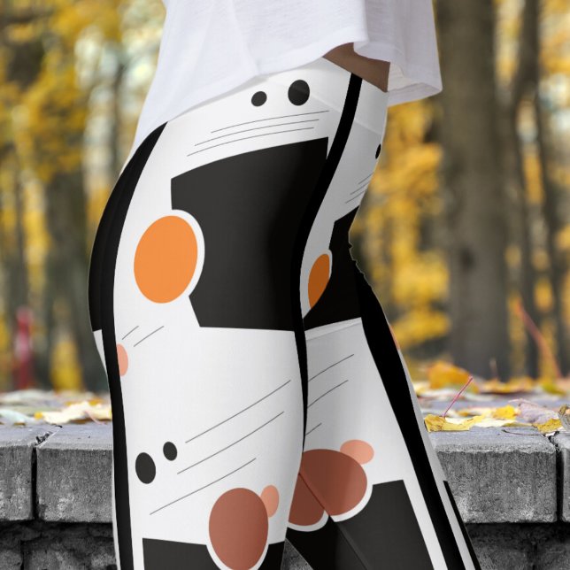 Stunning Black and White Abstract Pattern Leggings (Abstract )