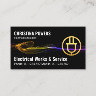 Stunning Black Electrical Wave Business Card