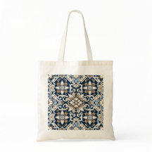 Stunning Blue and Brown Batik Floral Pattern